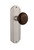 Nostalgic Warehouse - Deco Plate Privacy Brown Porcelain Door Knob in Satin Nickel - DECBRN - 714812 - 2 3/4" Backset