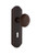Nostalgic Warehouse - Deco Plate with Keyhole Privacy Brown Porcelain Door Knob in Timeless Bronze - DECBRN - 703152 - 2 3/8" Backset