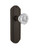 Nostalgic Warehouse - Deco Plate Passage Crystal Glass Door Knob in Oil-Rubbed Bronze - DECCRY - 708754 - 2 3/4" Backset