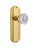 Nostalgic Warehouse - Deco Plate Privacy Crystal Glass Door Knob in Unlacquered Brass - DECCRY - 714835 - 2 3/4" Backset