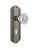 Nostalgic Warehouse - Deco Plate with Keyhole Privacy Crystal Glass Door Knob in Antique Pewter - DECCRY - 705327 - 2 3/8" Backset