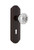 Nostalgic Warehouse - Deco Plate with Keyhole Double Dummy Crystal Glass Door Knob in Timeless Bronze - DECCRY - 700932