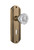 Nostalgic Warehouse - Deco Plate Interior Mortise Crystal Glass Door Knob in Antique Brass - DECCRY - 706125 - 2 1/4" Backset