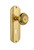 Nostalgic Warehouse - Deco Plate with Keyhole Privacy Meadows Door Knob in Unlacquered Brass - DECMEA - 705554 - 2 3/8" Backset