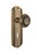 Nostalgic Warehouse - Deco Plate Interior Mortise Meadows Door Knob in Antique Brass - DECMEA - 706391 - 2 1/4" Backset