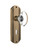Nostalgic Warehouse - Deco Plate with Keyhole Privacy Oval Clear Crystal Glass Door Knob in Antique Brass - DECOCC - 718150 - 2 3/4" Backset