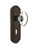 Nostalgic Warehouse - Deco Plate Interior Mortise Oval Clear Crystal Glass Door Knob in Oil-Rubbed Bronze - DECOCC - 706660 - 2 1/4" Backset