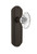 Nostalgic Warehouse - Deco Plate Privacy Oval Fluted Crystal Glass Door Knob in Oil-Rubbed Bronze - DECOFC - 705810 - 2 3/8" Backset