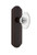 Nostalgic Warehouse - Deco Plate Privacy Oval Fluted Crystal Glass Door Knob in Timeless Bronze - DECOFC - 714893 - 2 3/4" Backset