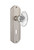 Nostalgic Warehouse - Deco Plate with Keyhole Single Dummy Oval Fluted Crystal Glass Door Knob in Satin Nickel - DECOFC - 706693