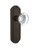Nostalgic Warehouse - Deco Plate Passage Round Clear Crystal Glass Door Knob in Oil-Rubbed Bronze - DECRCC - 708829 - 2 3/4" Backset