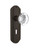 Nostalgic Warehouse - Deco Plate with Keyhole Passage Round Clear Crystal Glass Door Knob in Oil-Rubbed Bronze - DECRCC - 710578 - 2 3/4" Backset
