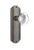 Nostalgic Warehouse - Deco Plate Privacy Round Clear Crystal Glass Door Knob in Antique Pewter - DECRCC - 714904 - 2 3/4" Backset