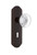 Nostalgic Warehouse - Deco Plate with Keyhole Privacy Round Clear Crystal Glass Door Knob in Timeless Bronze - DECRCC - 703167 - 2 3/8" Backset