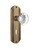 Nostalgic Warehouse - Deco Plate with Keyhole Privacy Round Clear Crystal Glass Door Knob in Antique Brass - DECRCC - 705890 - 2 3/8" Backset