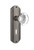 Nostalgic Warehouse - Deco Plate with Keyhole Privacy Round Clear Crystal Glass Door Knob in Antique Pewter - DECRCC - 705891 - 2 3/8" Backset
