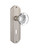 Nostalgic Warehouse - Deco Plate with Keyhole Privacy Round Clear Crystal Glass Door Knob in Satin Nickel - DECRCC - 718179 - 2 3/4" Backset