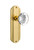 Nostalgic Warehouse - Deco Plate Double Dummy Round Clear Crystal Glass Door Knob in Unlacquered Brass - DECRCC - 706789