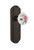 Nostalgic Warehouse - Deco Plate Passage White Rose Porcelain Door Knob in Oil-Rubbed Bronze - DECROS - 705840 - 2 3/8" Backset