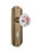 Nostalgic Warehouse - Deco Plate with Keyhole Passage White Rose Porcelain Door Knob in Antique Brass - DECROS - 710583 - 2 3/4" Backset