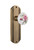 Nostalgic Warehouse - Deco Plate Privacy White Rose Porcelain Door Knob in Antique Brass - DECROS - 705847 - 2 3/8" Backset