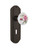 Nostalgic Warehouse - Deco Plate with Keyhole Privacy White Rose Porcelain Door Knob in Oil-Rubbed Bronze - DECROS - 718185 - 2 3/4" Backset