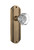 Nostalgic Warehouse - Deco Plate Passage Waldorf Door Knob in Antique Brass - DECWAL - 705627 - 2 3/8" Backset