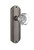 Nostalgic Warehouse - Deco Plate Privacy Waldorf Door Knob in Antique Pewter - DECWAL - 705640 - 2 3/8" Backset