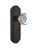 Nostalgic Warehouse - Deco Plate Privacy Waldorf Door Knob in Oil-Rubbed Bronze - DECWAL - 714929 - 2 3/4" Backset