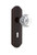 Nostalgic Warehouse - Deco Plate with Keyhole Privacy Waldorf Door Knob in Timeless Bronze - DECWAL - 703169 - 2 3/8" Backset