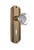 Nostalgic Warehouse - Deco Plate with Keyhole Privacy Waldorf Door Knob in Antique Brass - DECWAL - 705646 - 2 3/8" Backset