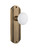 Nostalgic Warehouse - Deco Plate Passage White Porcelain Door Knob in Antique Brass - DECWHI - 705391 - 2 3/8" Backset
