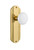Nostalgic Warehouse - Deco Plate Passage White Porcelain Door Knob in Polished Brass - DECWHI - 705395 - 2 3/8" Backset