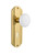 Nostalgic Warehouse - Deco Plate with Keyhole Passage White Porcelain Door Knob in Polished Brass - DECWHI - 702171 - 2 3/8" Backset