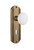 Nostalgic Warehouse - Deco Plate with Keyhole Passage White Porcelain Door Knob in Antique Brass - DECWHI - 710645 - 2 3/4" Backset