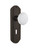 Nostalgic Warehouse - Deco Plate with Keyhole Passage White Porcelain Door Knob in Oil-Rubbed Bronze - DECWHI - 710659 - 2 3/4" Backset