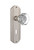 Nostalgic Warehouse - Deco Plate Interior Mortise Waldorf Door Knob in Satin Nickel - DECWAL - 706514 - 2 1/4" Backset