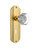 Nostalgic Warehouse - Deco Plate Interior Mortise Waldorf Door Knob in Unlacquered Brass - DECWAL - 706515 - 2 1/4" Backset