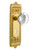 Nostalgic Warehouse - Egg & Dart Plate with Keyhole Single Dummy Round Clear Crystal Glass Door Knob in Polished Brass - EADRCC - 712361