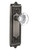 Nostalgic Warehouse - Egg & Dart Plate Double Dummy Round Clear Crystal Glass Door Knob in Antique Pewter - EADRCC - 712400