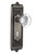 Nostalgic Warehouse - Egg & Dart Plate with Keyhole Double Dummy Round Clear Crystal Glass Door Knob in Antique Pewter - EADRCC - 712454