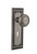 Nostalgic Warehouse - Mission Plate Interior Mortise Deco Door Knob in Antique Pewter - MISDEC - 707420 - 2 1/4" Backset