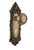 Nostalgic Warehouse - Victorian Plate Interior Mortise Deco Door Knob in Antique Brass - VICDEC - 707381 - 2 1/4" Backset