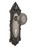 Nostalgic Warehouse - Victorian Plate Interior Mortise Deco Door Knob in Antique Pewter - VICDEC - 707382 - 2 1/4" Backset