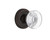 Nostalgic Warehouse - Classic Rosette Privacy Round Clear Crystal Glass Door Knob in Timeless Bronze - CLARCC - 714545 - 2 3/4" Backset