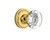 Nostalgic Warehouse - Classic Rosette Privacy Round Clear Crystal Glass Door Knob in Polished Brass - CLARCC - 714543 - 2 3/4" Backset