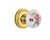 Nostalgic Warehouse - Classic Rosette Privacy White Rose Porcelain Door Knob in Unlacquered Brass - CLAROS - 714554 - 2 3/4" Backset