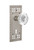 Nostalgic Warehouse - Craftsman Plate Interior Mortise Crystal Egg & Dart Knob in Satin Nickel - CRACED - 751636 - 2 1/4" Backset