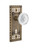 Nostalgic Warehouse - Craftsman Plate Passage with Keyhole Crystal Meadows Knob in Antique Brass - CRACME - 753464 - 2 3/8" Backset
