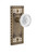 Nostalgic Warehouse - Craftsman Plate Privacy Crystal Meadows Knob in Antique Brass - CRACME - 753142 - 2 3/8" Backset